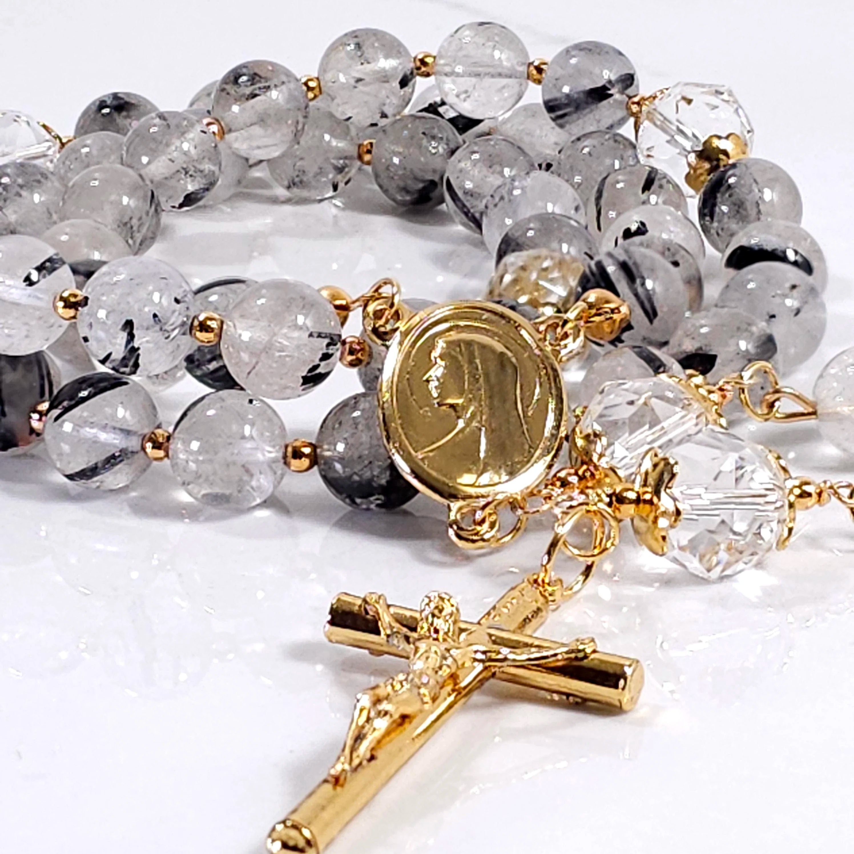 Gold Madonna Rosary.