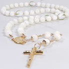 Regina Caeli White mother of pearl rosary for Easter.
