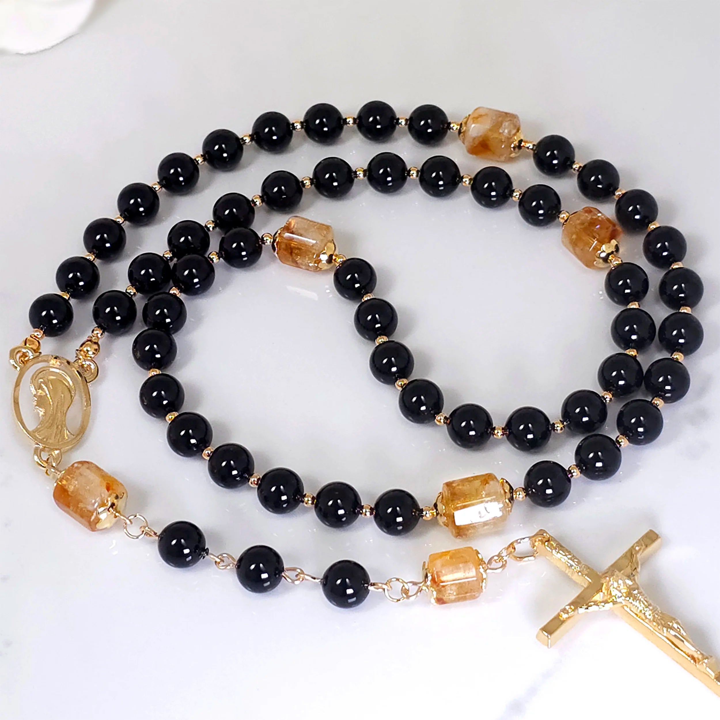 Onyx online rosary necklace