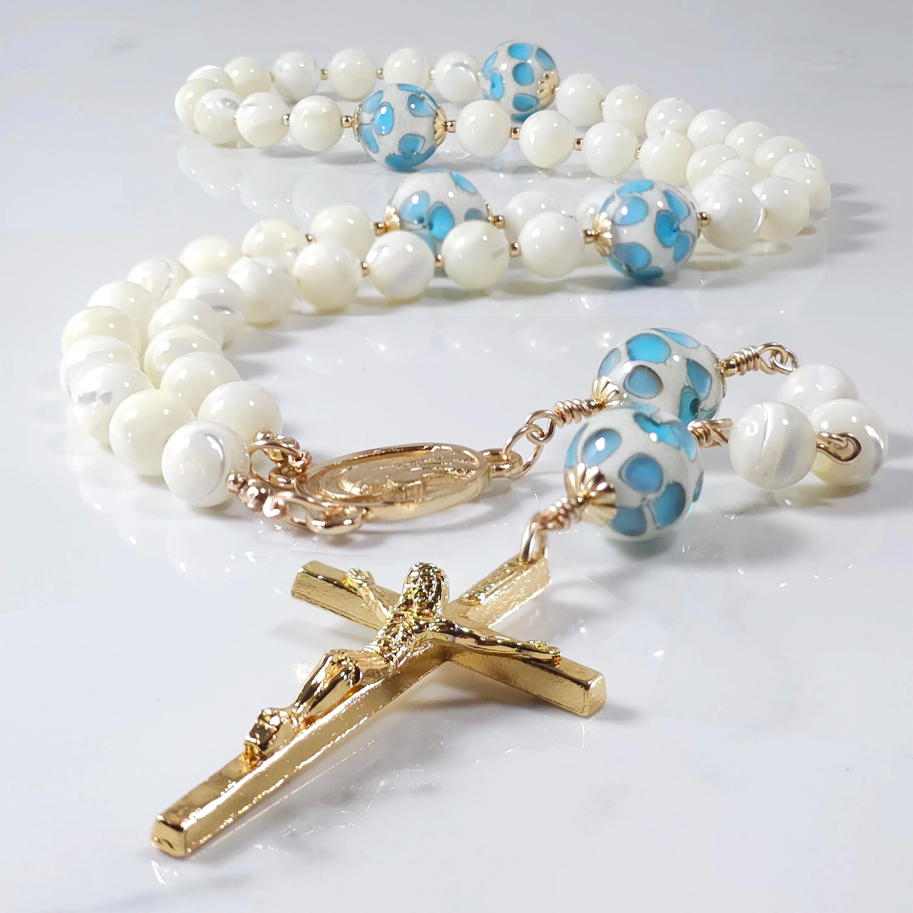 Our Lady of Lourdes Rosary necklace.