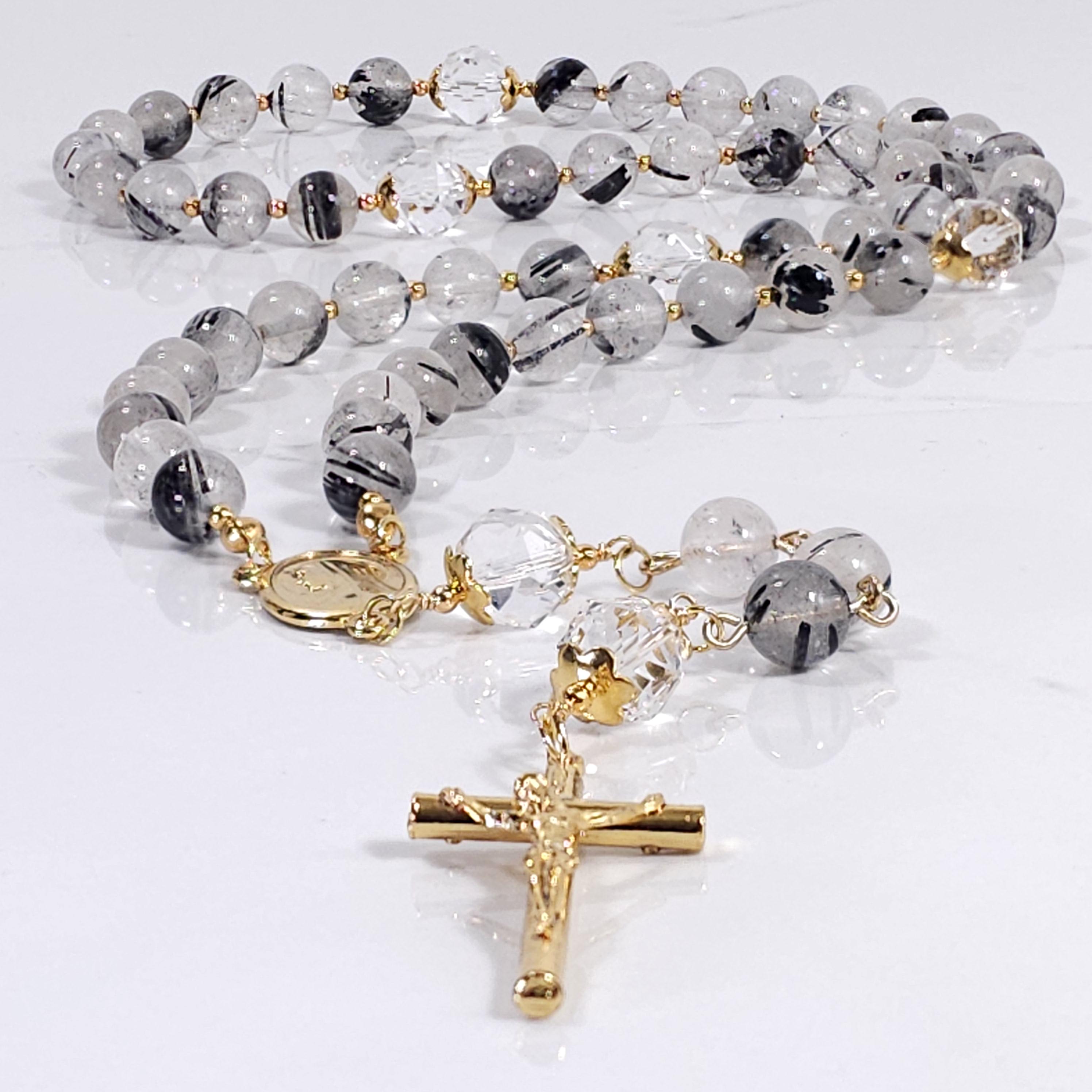 Via Dolorosa black and white rosary for lent.