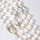 stunning little white tulip flower rosary.